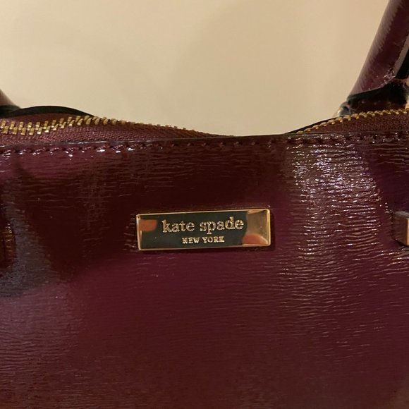 NWOT Kate Spade Burgundy Patent Leather Satchel - Picture 2 of 6